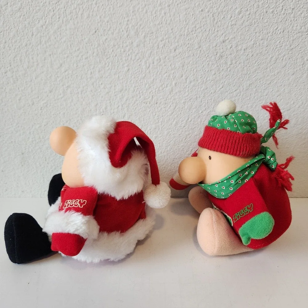 VTG 1980s ZIGGY Joy To You Jolly Christmas Plush Dolls‎ Lot Bundle Of 2